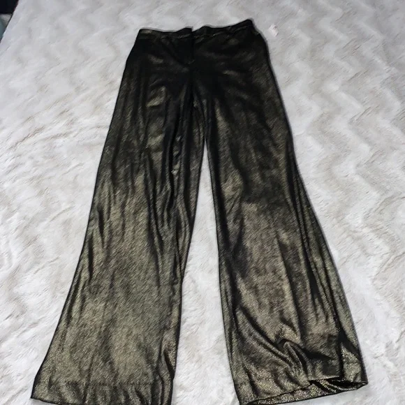 Joie metallic gold dressy wide leg pants. Holiday Parties NWT Size 4